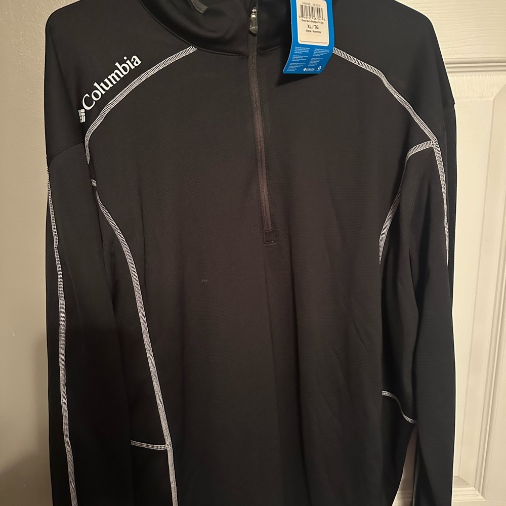 NWT Columbia XL Omni-Wick Shotgun 1/4 Zip Black White Quarter-Zip Top Golf shirt